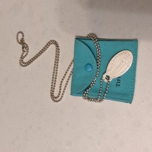 Tiffany and Co. Oval tag necklace